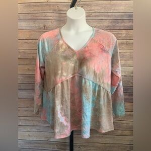 Ava James Tie-Dye Women's Top - Size 1X